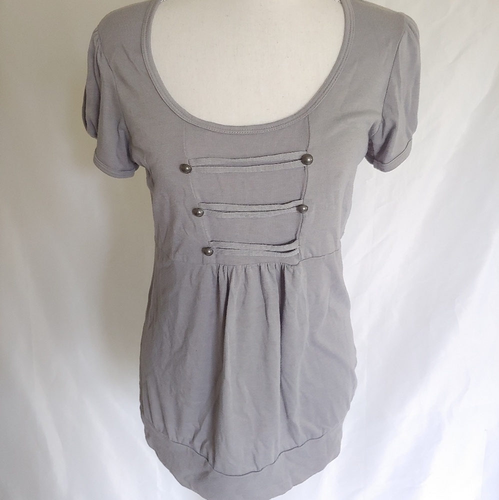 Ultra Flirt Gray Top with Buttons